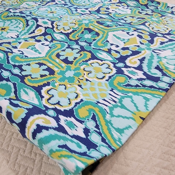 Jones New York Colorful Patterned Skirt Size 10 Blue Green Career Casual - Picture 3 of 8